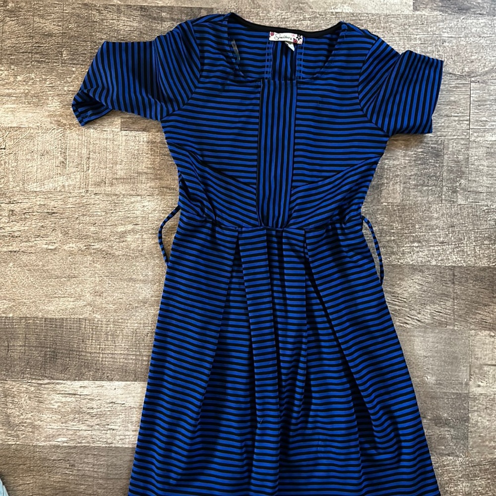 Girls striped blue dress, size 14